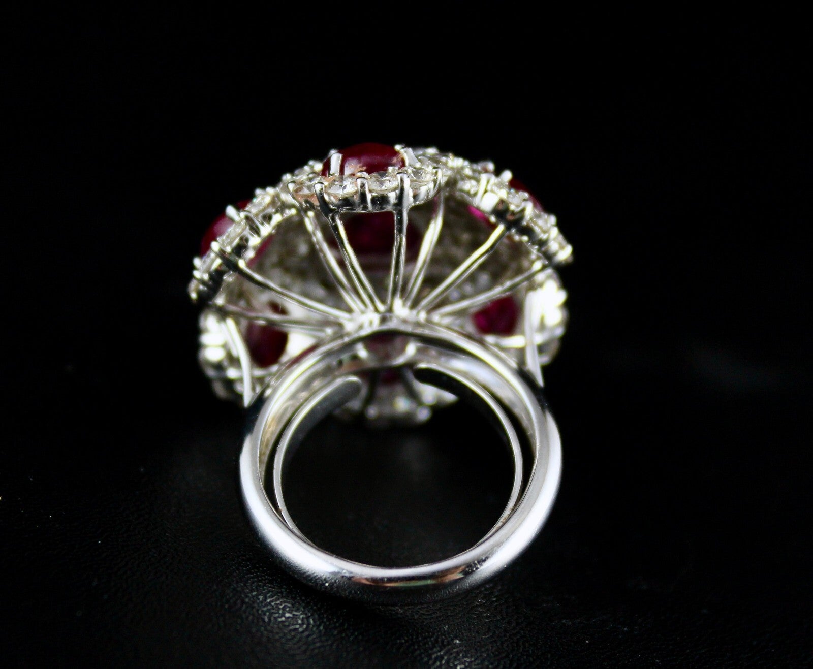 Certified Natural Burmese Ruby 10ct Cabochon Natural Diamond 18k Gold Ring