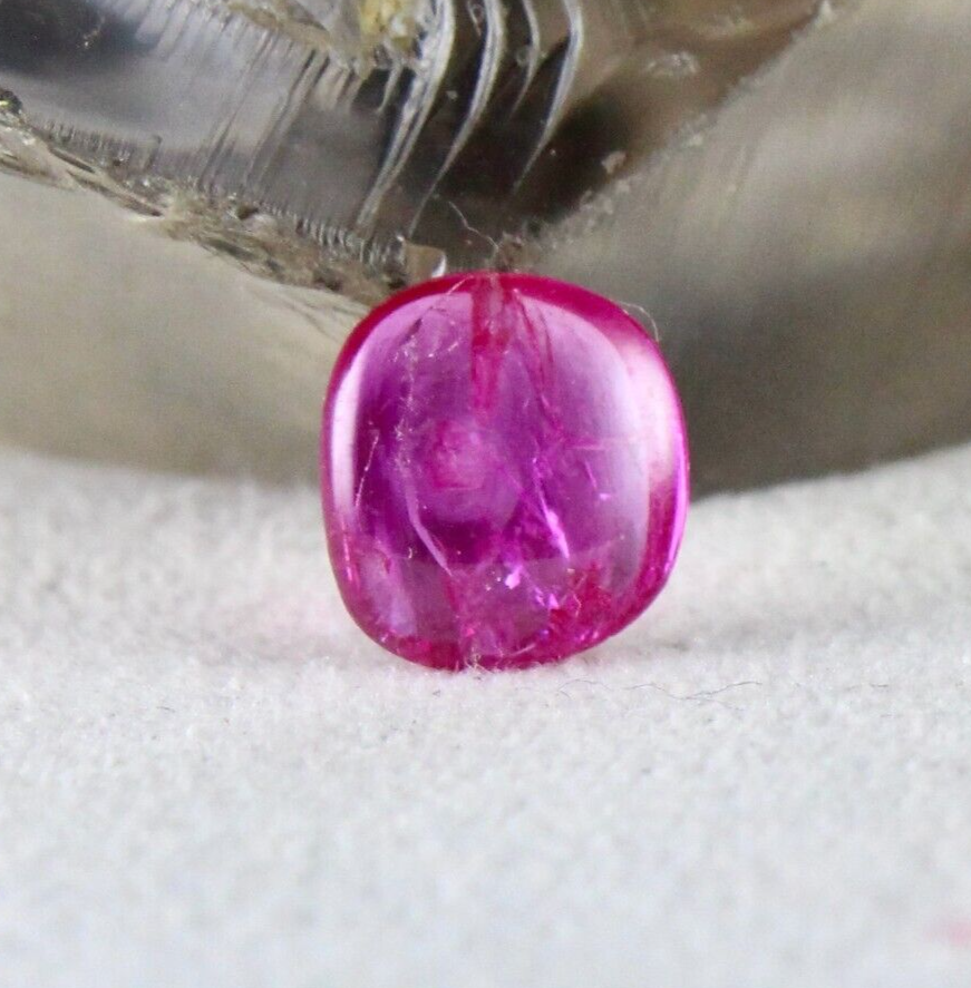 Certified Natural Burma Ruby Flat Cabochon 2.08 Ct Loose Gemstone Ring Pendant