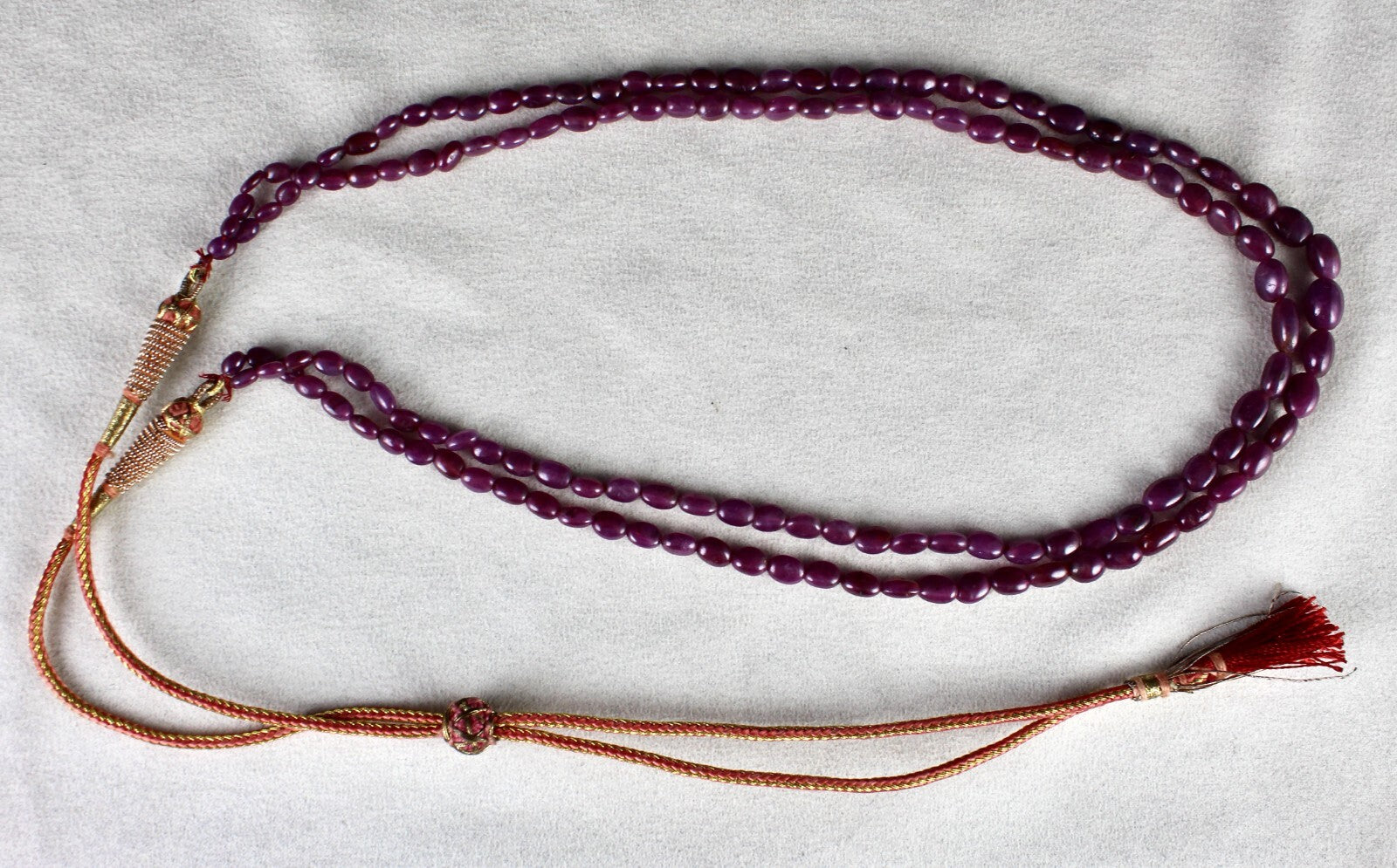 Natural Unheated Ruby Beads Necklace 2 L 212 Ct Gemstone Fashion Jewelry