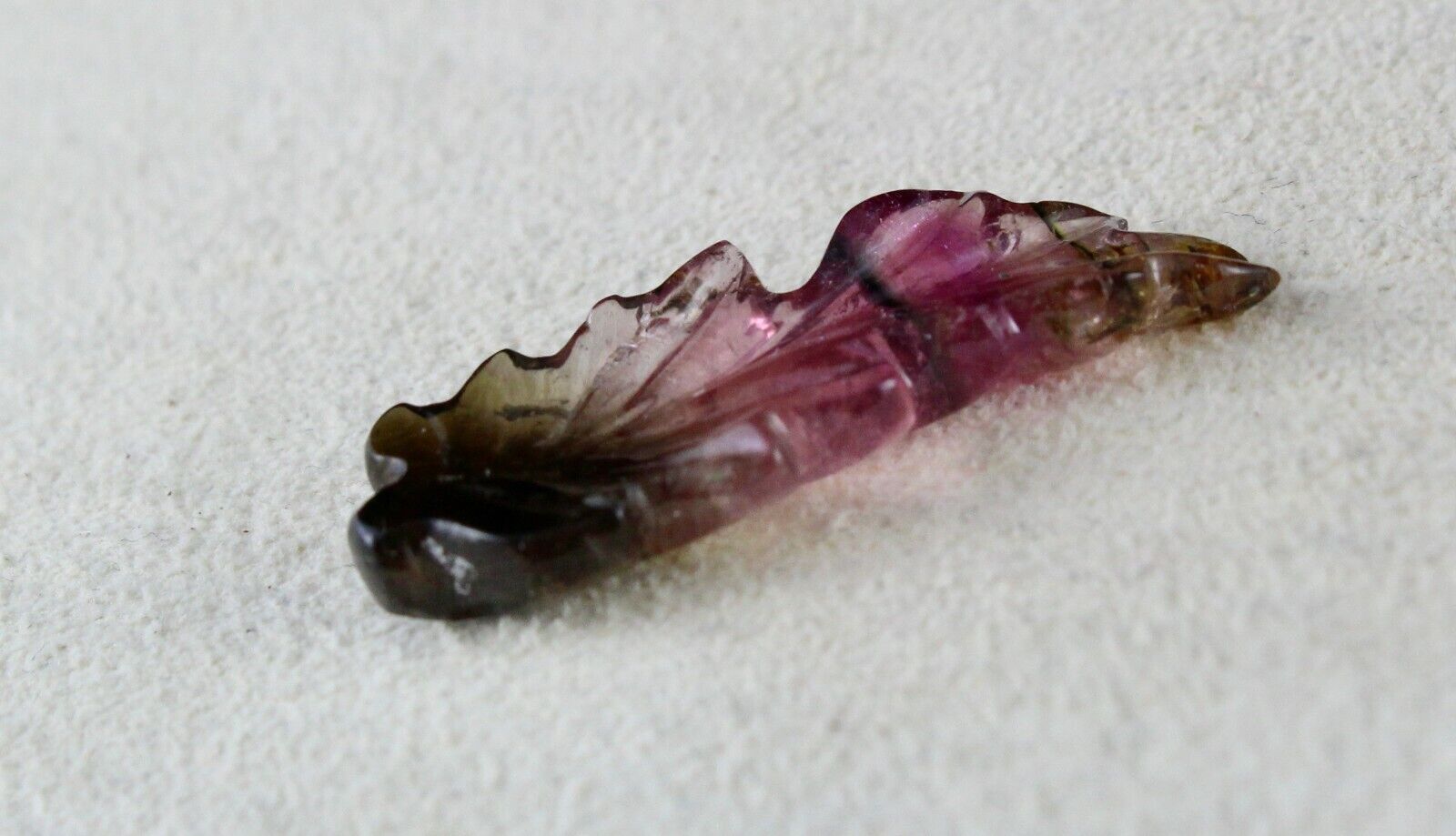 NATURAL MULTI TOURMALINE CARVED LEAF 13.80 CARATS GEMSTONE FOR RING & PENDANT