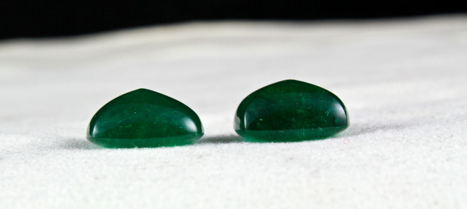 Natural Zambian Emerald 44.51 Ct Sugarloaf Cabochon Earring Certified 18x16 Mm