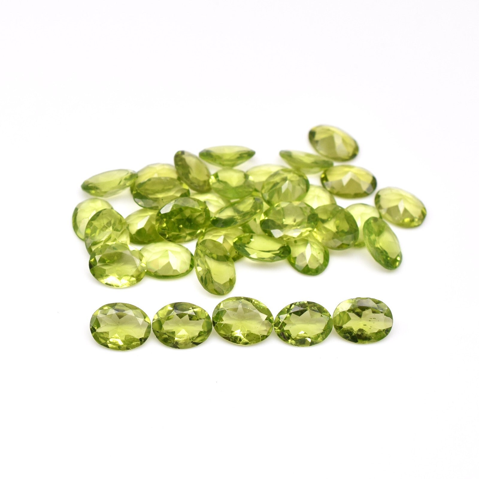 Natural Peridot 9x7mm Oval 35 Pc 51.20 Ct Loose Gemstone Bracelet Design