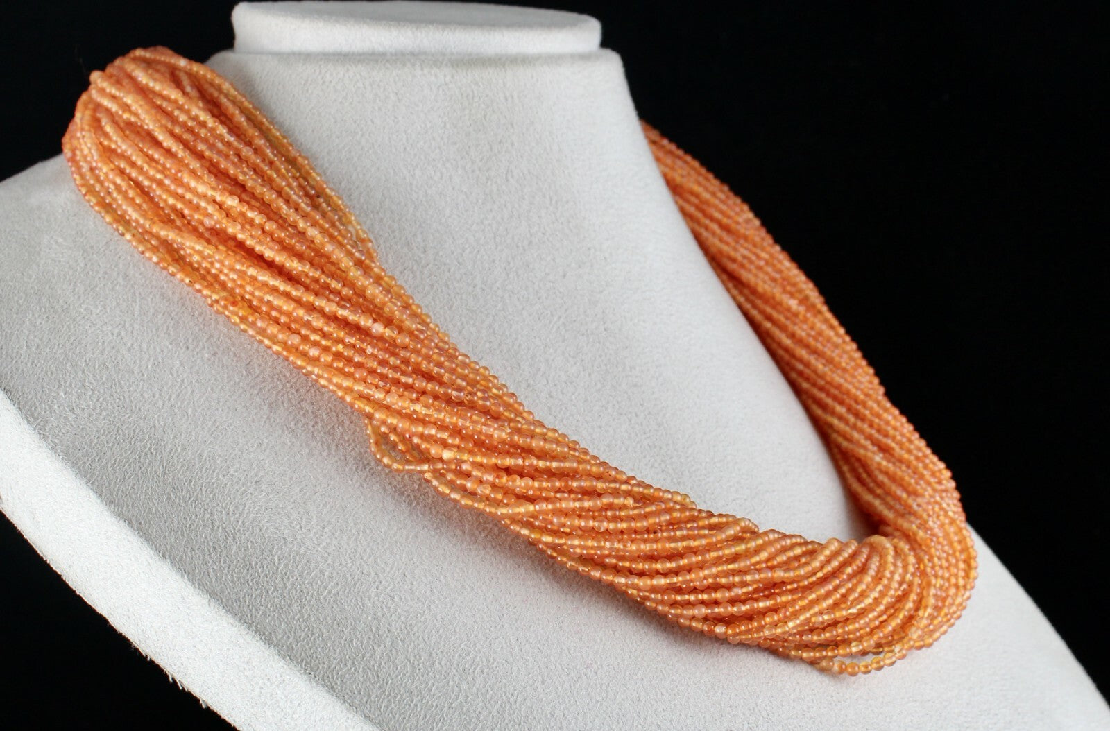 Certified Natural Orange Carnelian Round Beads Necklace 1079 Ct Fashion Gemstone