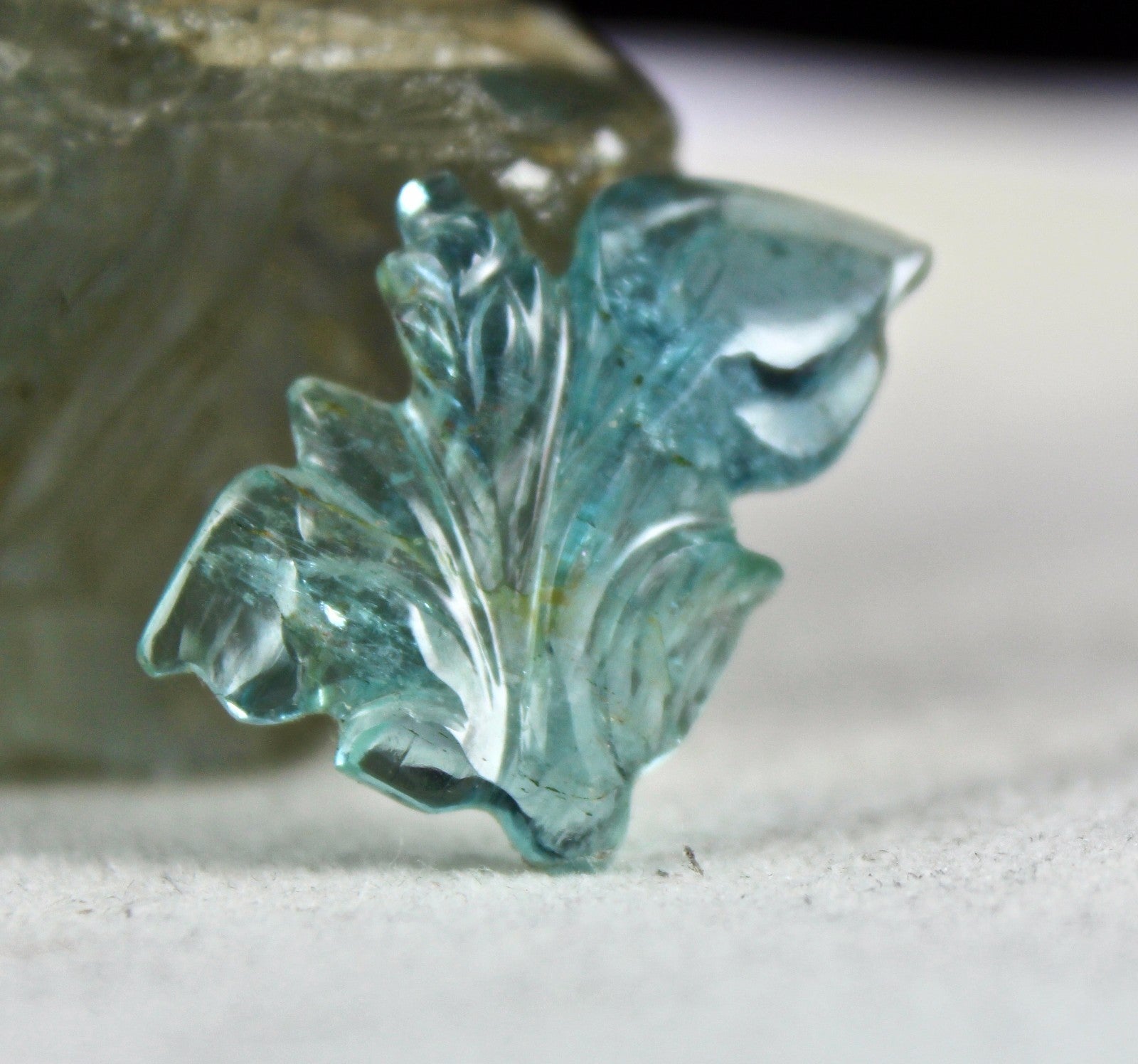 Certified Natural Blue Aquamarine Leaf 18.49 Ct Rare Gemstone For Pendant Design