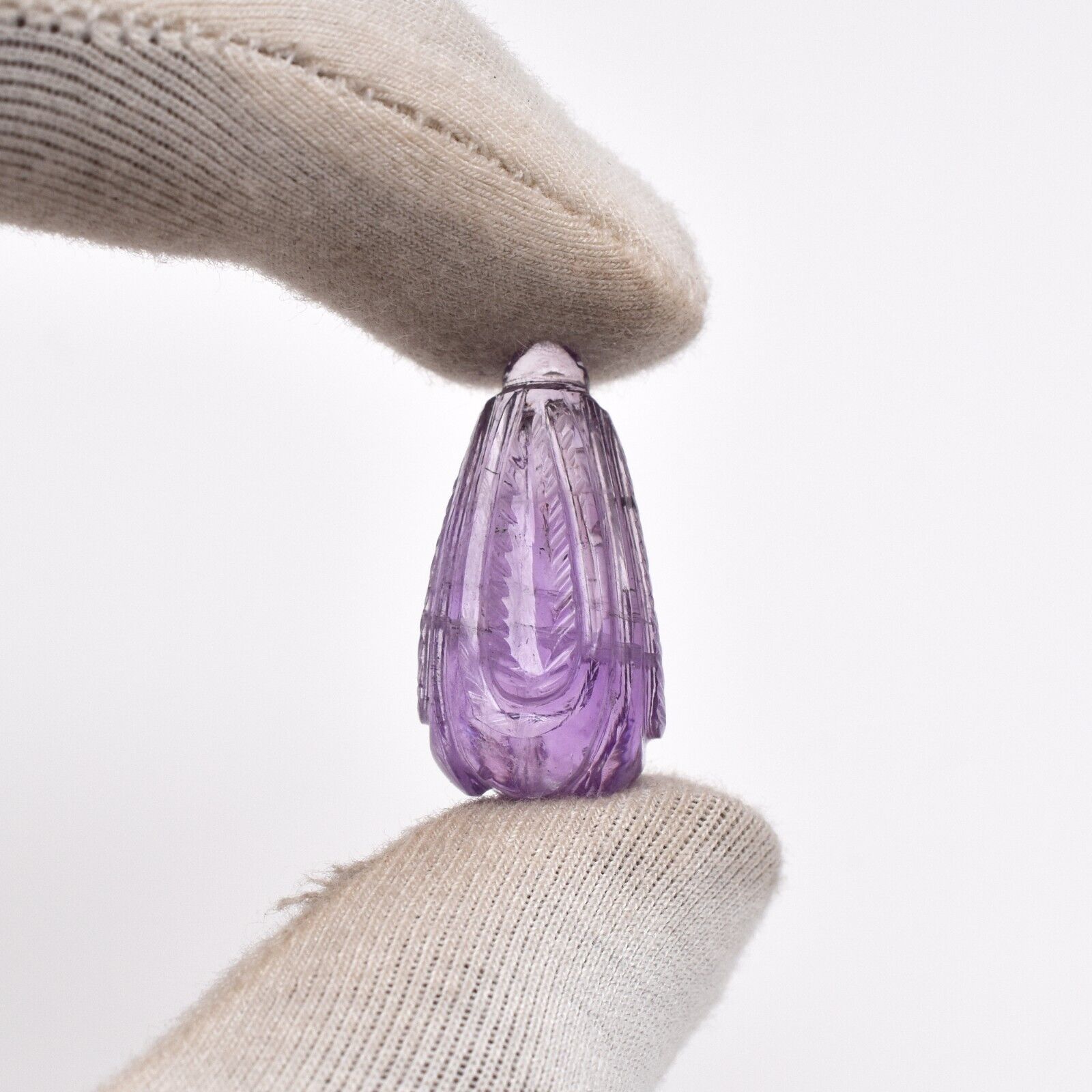 Natural Amethyst Engraved Drops 3 Pc 94.34 Ct Loose Gemstone Earring Pendant Set