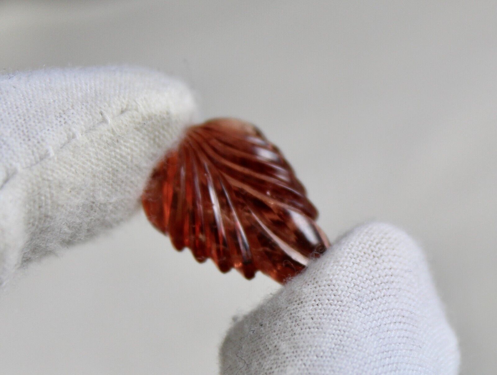 NATURAL TOURMALINE CARVED LEAF 14.80 CARATS GEMSTONE FOR DESIGNING PENDANT RING