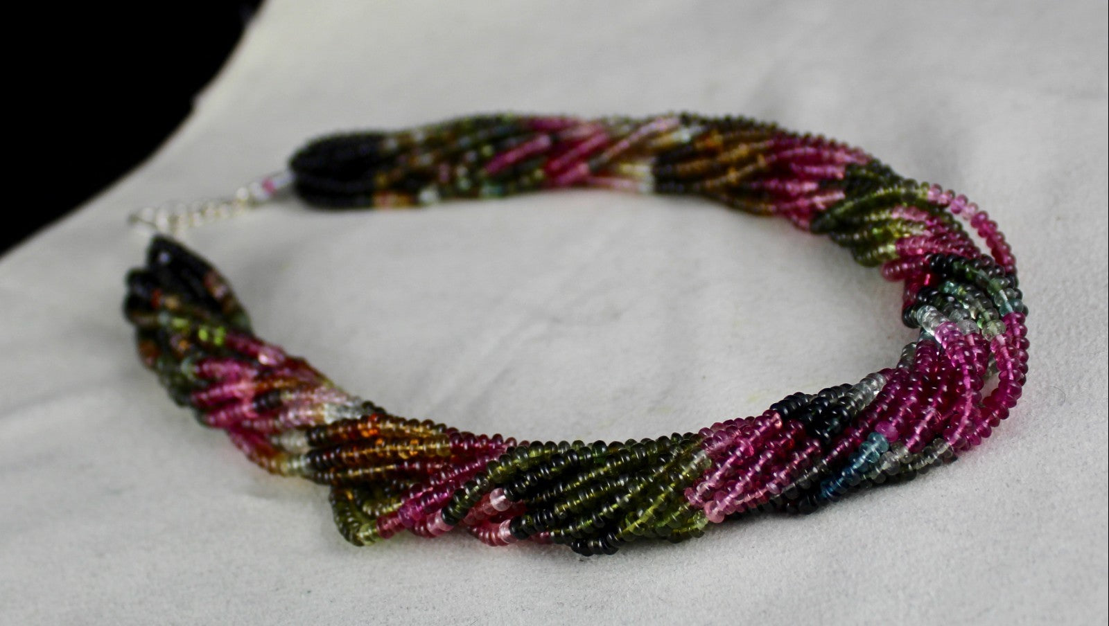 Certified Natural Tourmaline Necklace Multi Color Faceted 722 Ct Sterling Silver