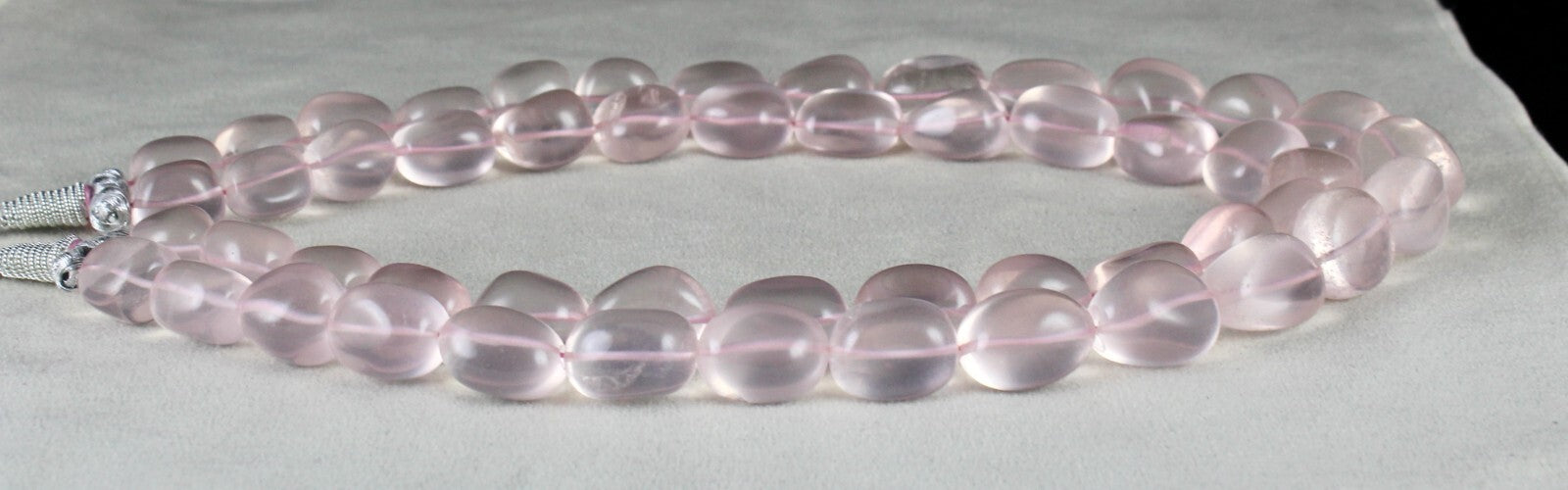 Natural Rose Quartz Nugget Necklace 1181 Ct Pink Gemstone Beads Fashion Jewelry
