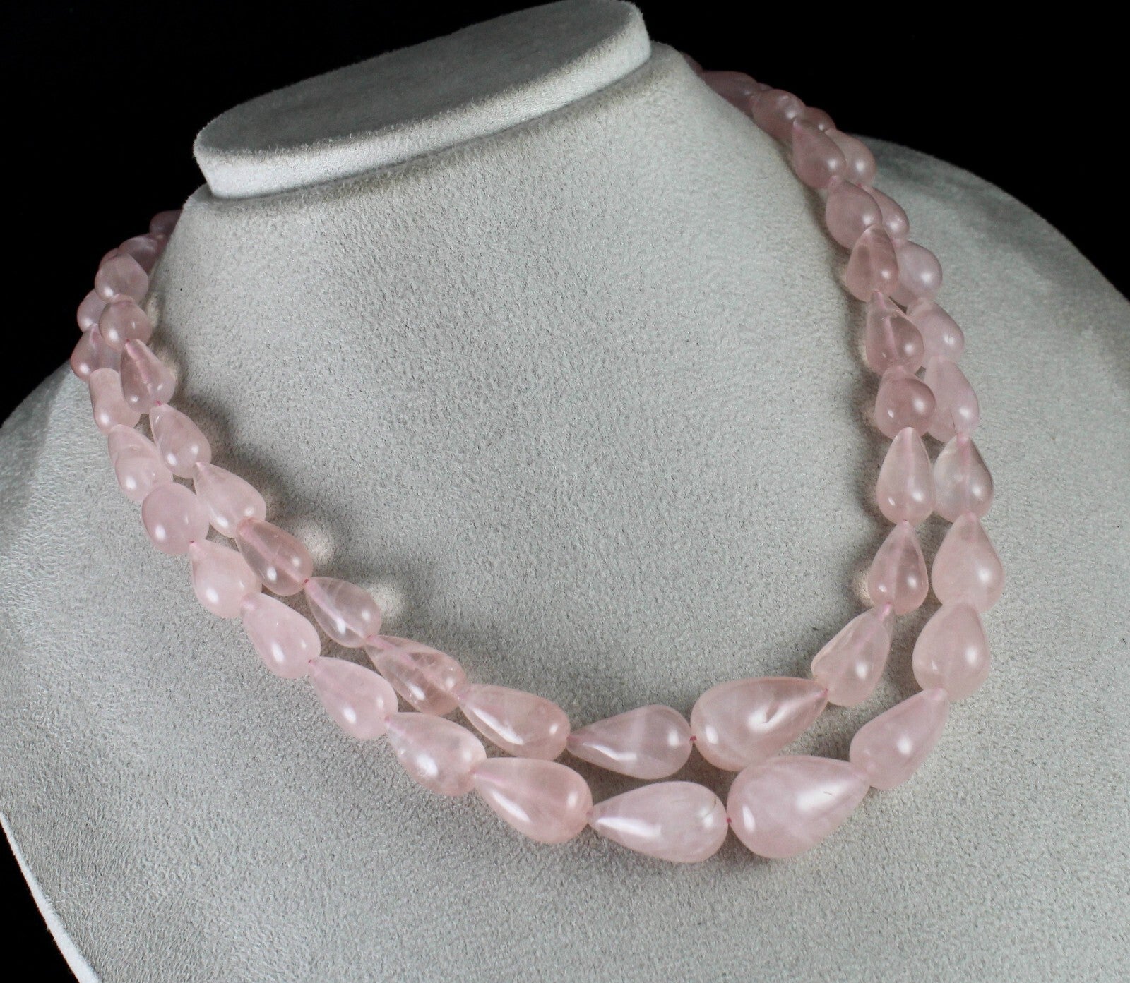 Natural Rose Quartz 574ct Beads Cabochon Gemstone Fashion Necklace