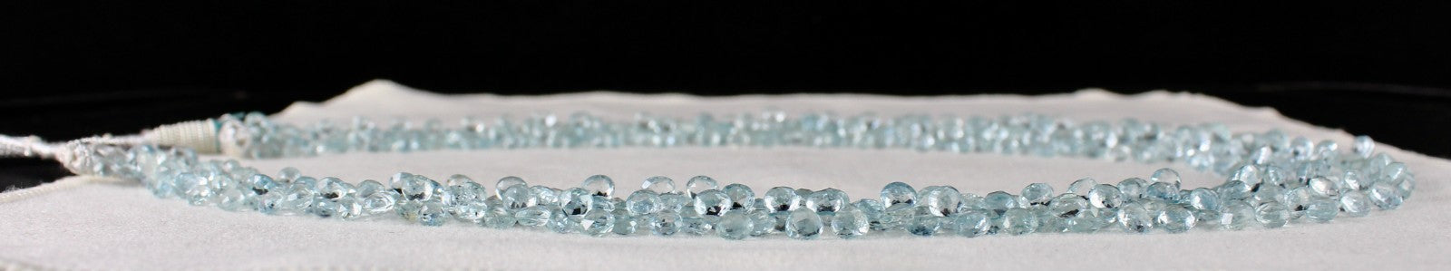 Certified Natural Aquamarine Necklace 253 Ct Blue Faceted Gemstone Tear Drops