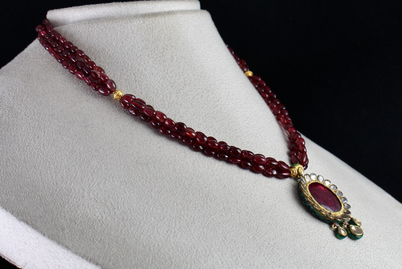 Certified Antique Jadau Natural Diamond 302ct 18k Gold Oval Pendant Earring Set