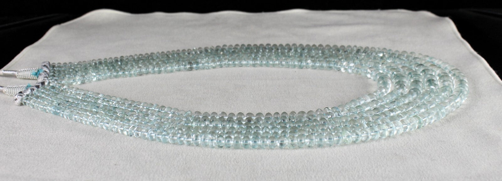 Certified Natural Blue Aquamarine 833 Ct Beads Round Finest Necklace For Women