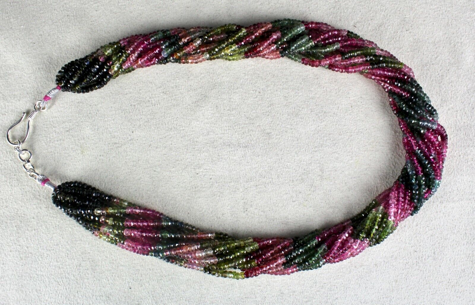 Natural Multi Tourmaline Beads 12 L 560 Ct Faceted Round Gemstone Fine Necklace