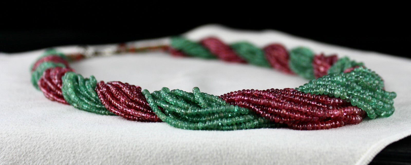 Certified Natural Emerald Spinel 859 Ct Beads Gemstone Cocktail Necklace