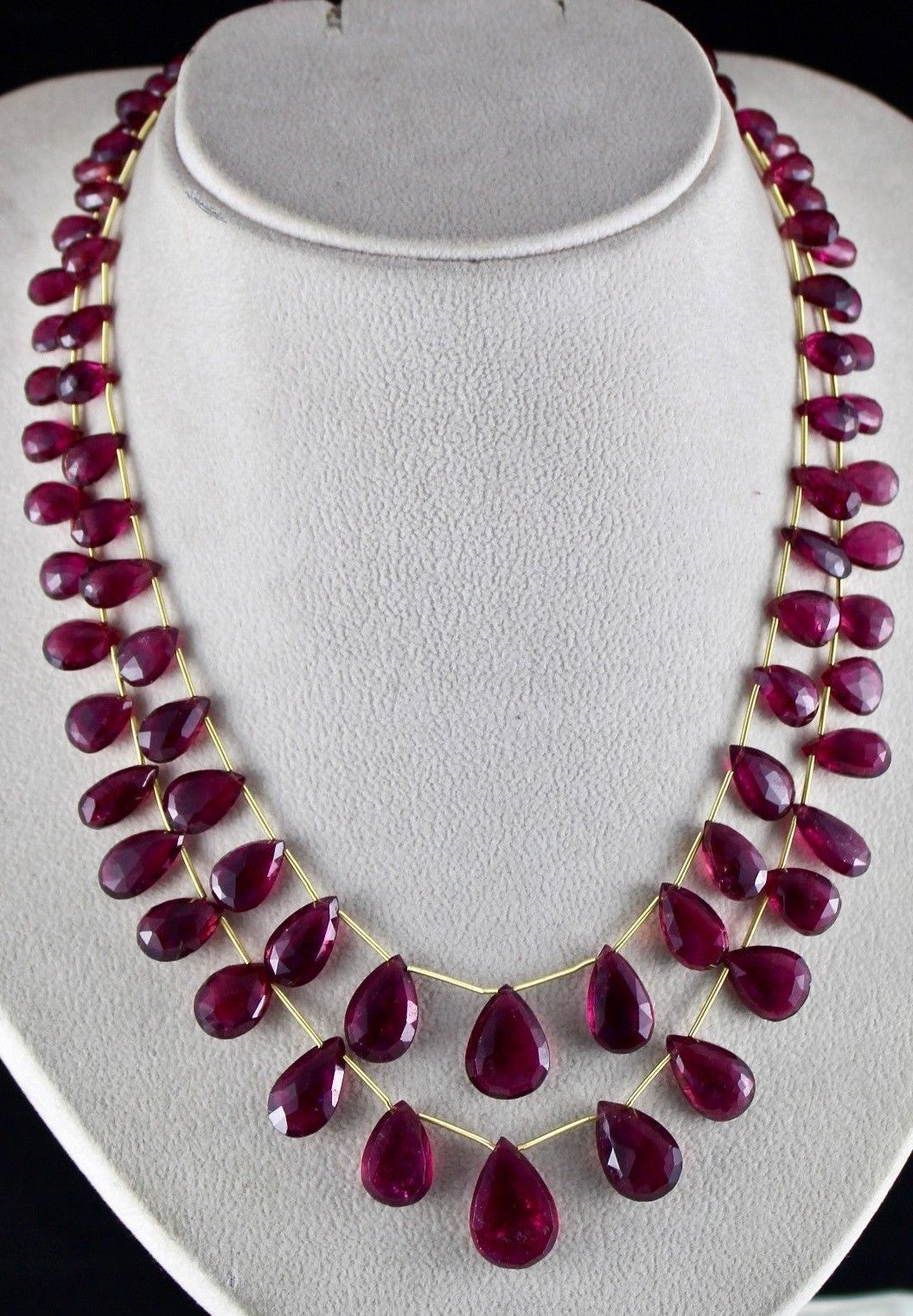 Certified Pink Tourmaline Rubellite 282 Ct Beaded Drop Gemstone Fashion Necklace