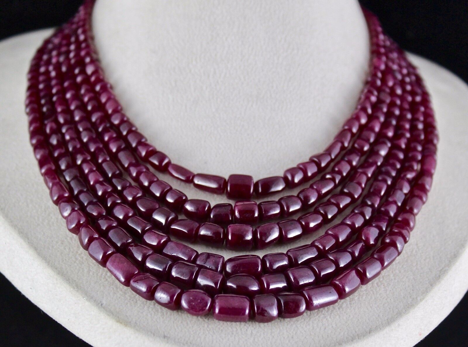 Natural Untreated Ruby Tumble Long Beads 6 L 1097 Ct Red Gemstone Necklace