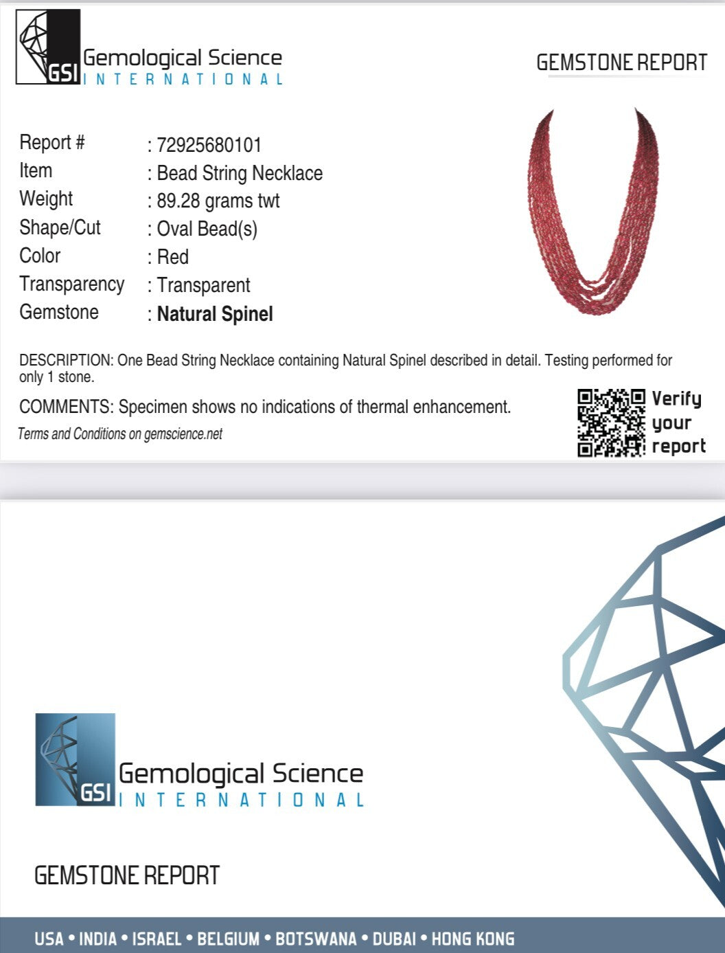 Certified Natural Red Spinel Necklace Cabochon 423 Ct Gemstone Beads 9 Line