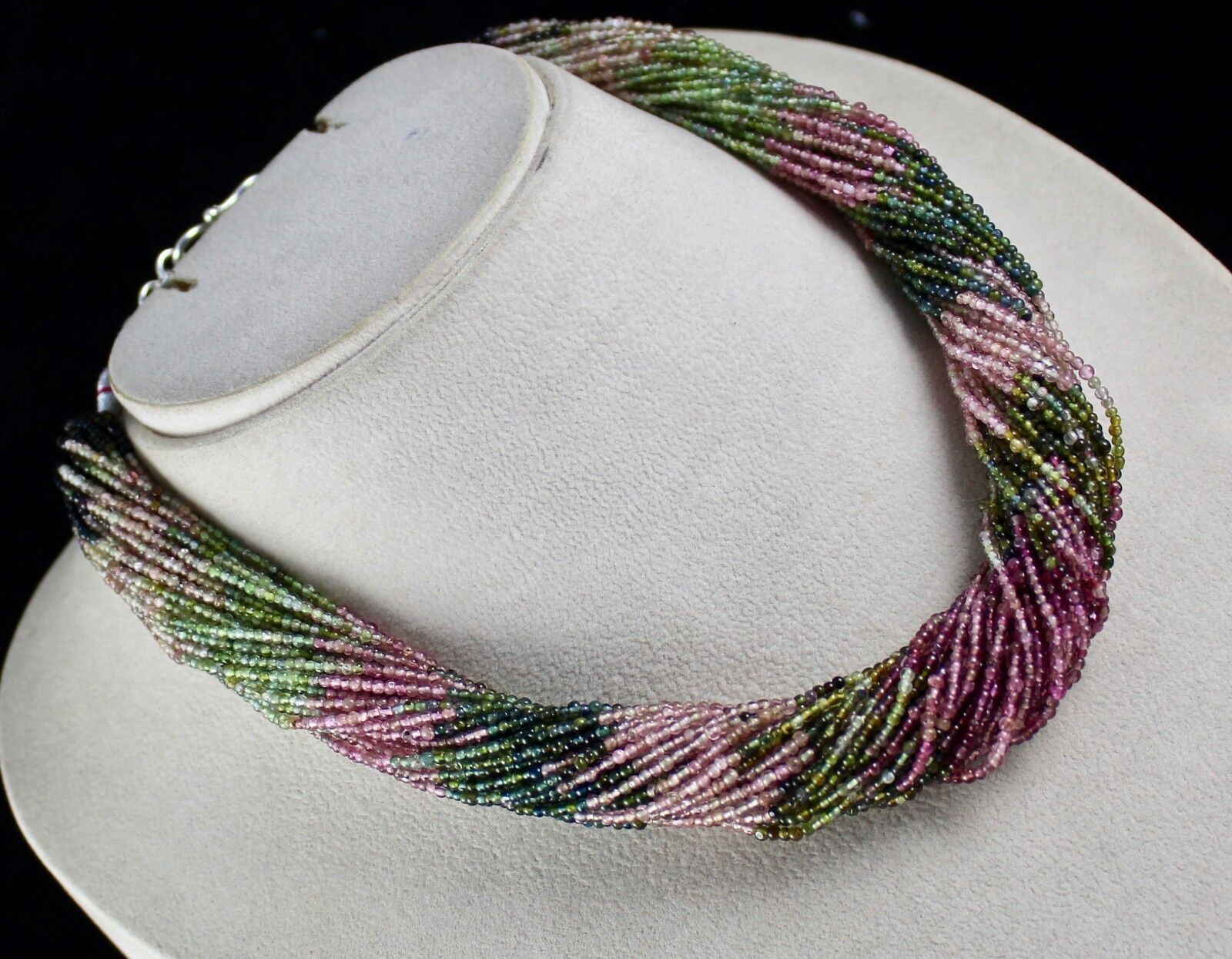 Multi Color Natural Tourmaline Beads 2.5mm 580 Ct Bunch Gemstone Silver Necklace