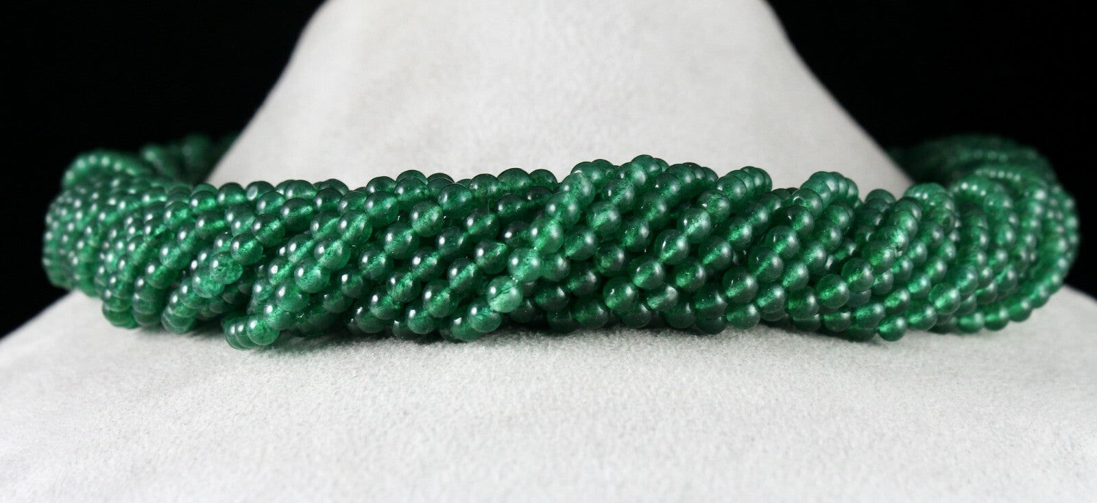 Emerald Colour Green Quartz 15l Necklace Aventurine 1175 Cts Round Beads