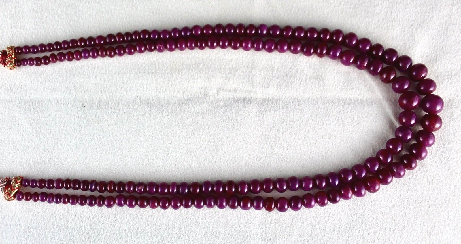 Certified Natural Ruby Necklace Round Beaded 2 L 425 Ct Red Gemstone Strings