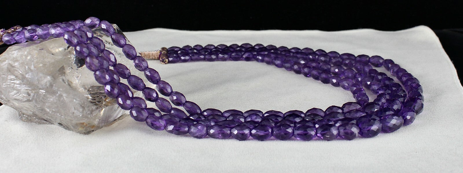 Certified Natural Amethyst 911 Ct Faceted Purple Gemstone Fashion Necklace