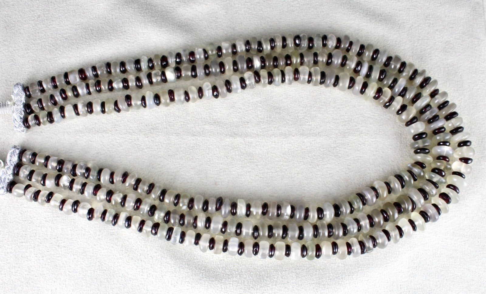 Natural Moonstone Garnet 1163ct Designer Beads Gemstone Necklace 3 L