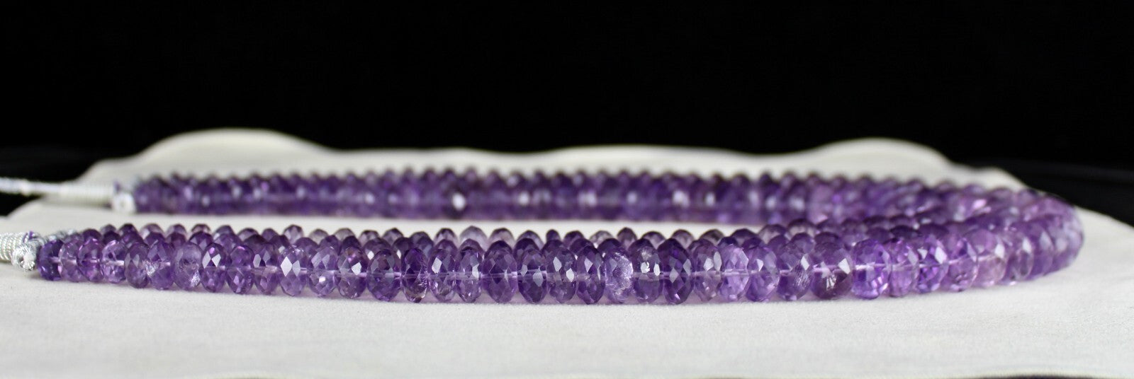Certified Natural Brazilian Amethyst 1643 Ct Faceted Beads Gemstone Necklace