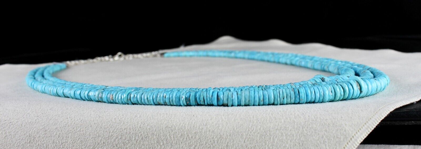 REAL NATURAL TURQUOISE FACETED BUTTON BEADS 3 L 441 CT GEMSTONE FASHION NECKLACE