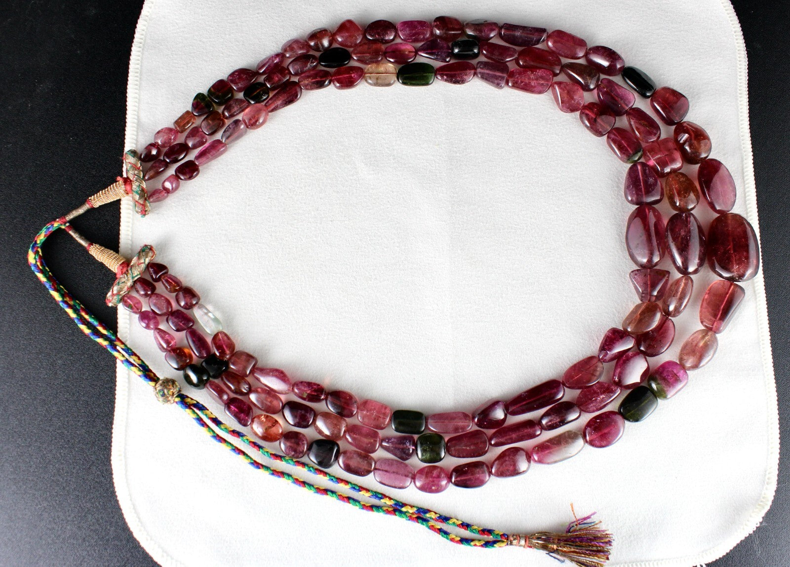 Certified Natural Tourmaline 1155 Ct Multi Fine Gemstone Beads Necklace