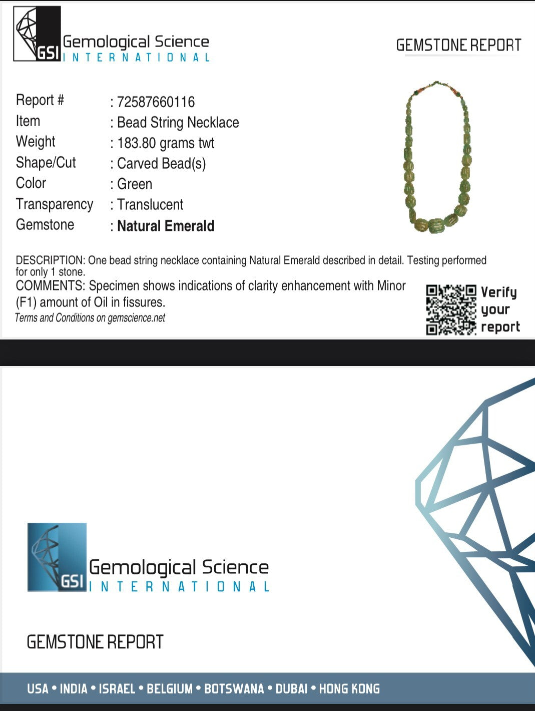 Certified Natural Emerald 900ct Carved Beads 27mm Vintage Necklace For Women