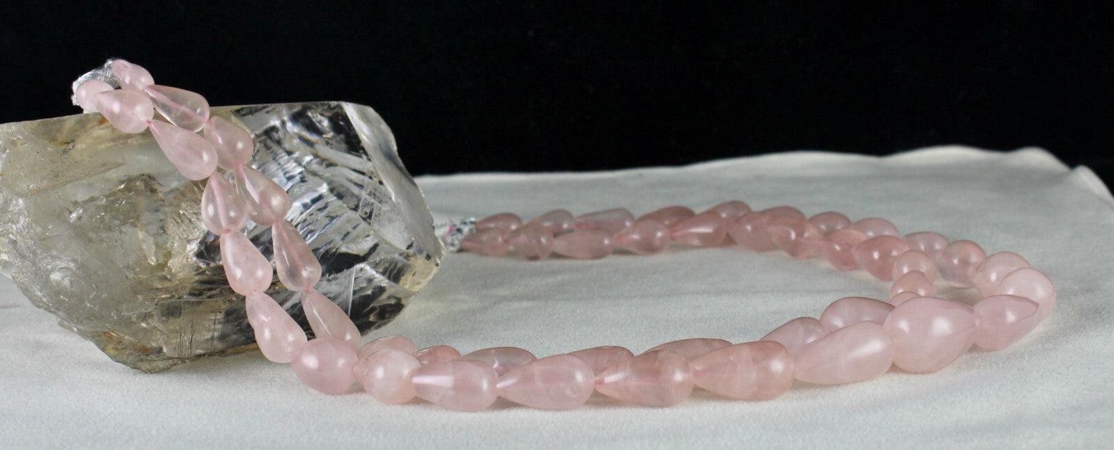 Natural Rose Quartz 574ct Beads Cabochon Gemstone Fashion Necklace