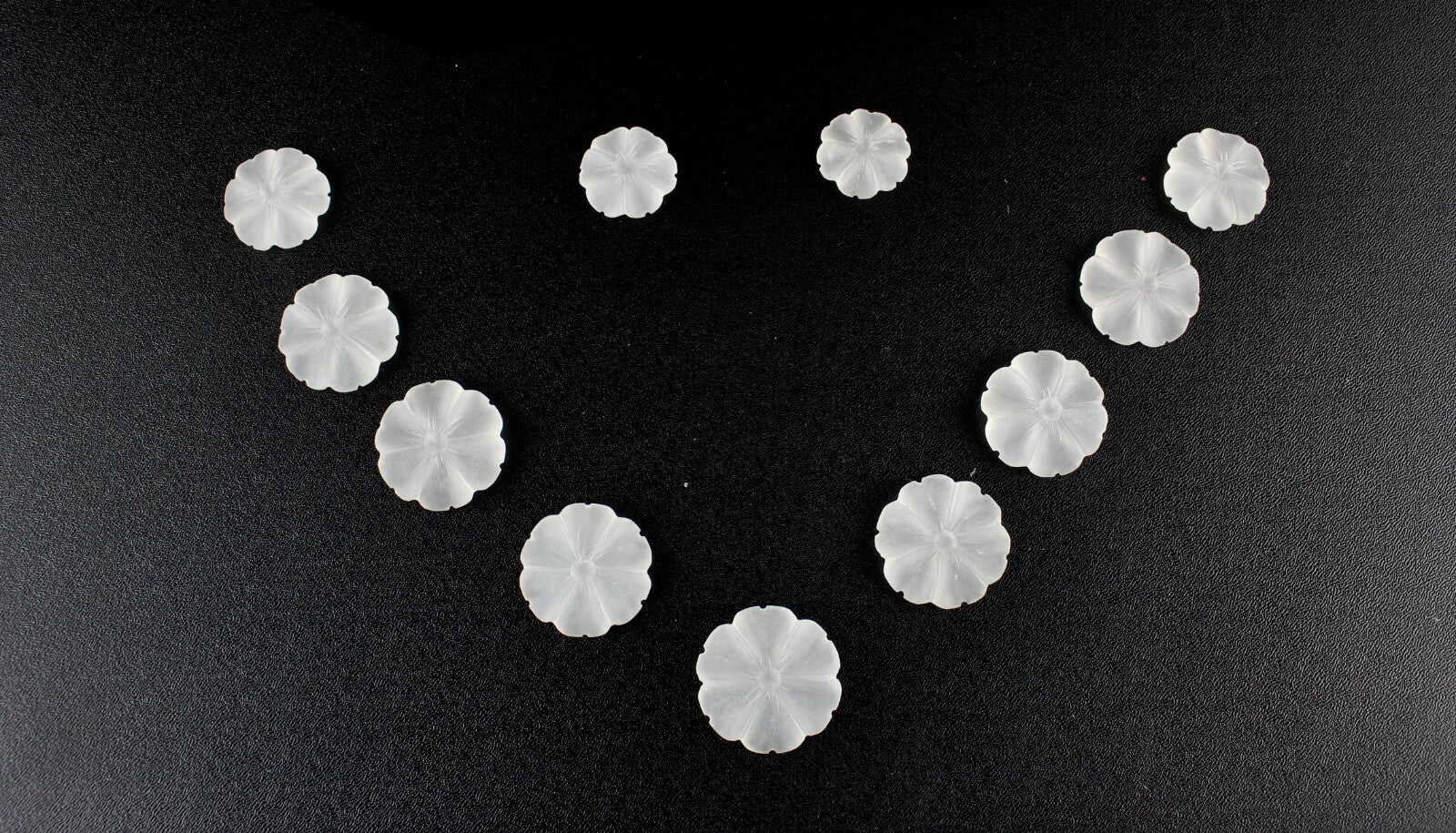 Natural Rock Crystal Quartz Flower Carved Gemstone Set 11 Pcs 137 Cts Designing