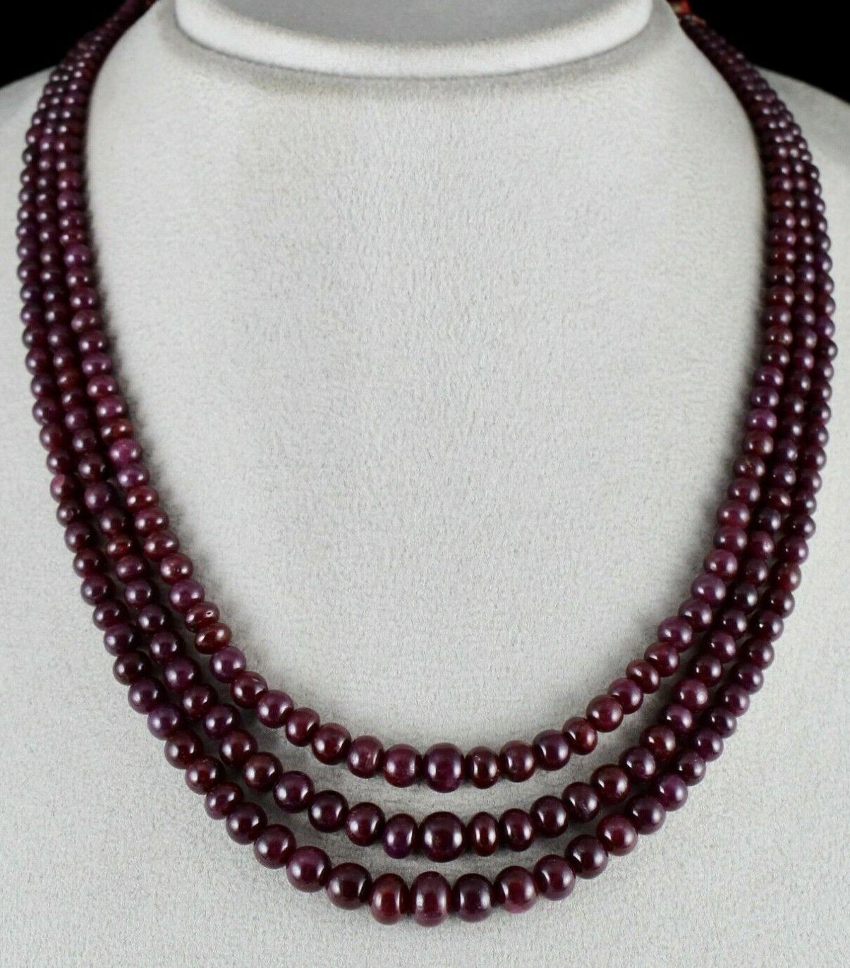 Untreated Natural Ruby Beads Round 3 L 410 Cts Precious Gemstone Beaded Necklace
