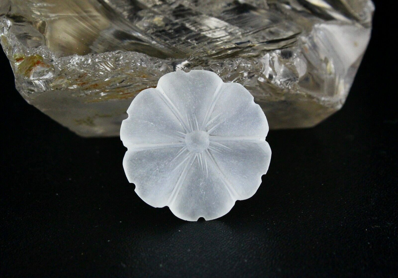 Natural Rock Crystal Quartz Carved Flower 11 Pcs 137 Cts Gemstone Set Designing