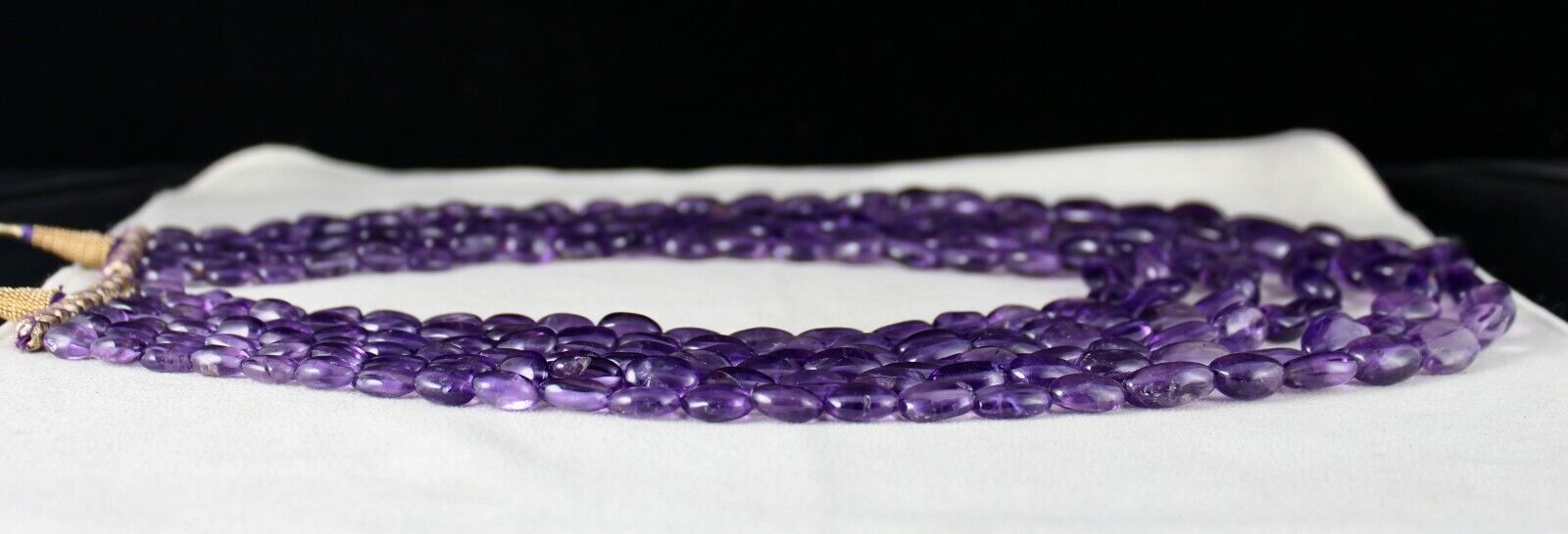 NATURAL AMETHYST BEADS LONG NUGGETS 6 L 1333 CT PURPLE GEMSTONE FASHION NECKLACE