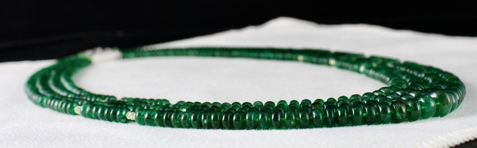 Certified Natural Emerald Diamond Beads Important Necklace 375 Ct Fine Gemstone