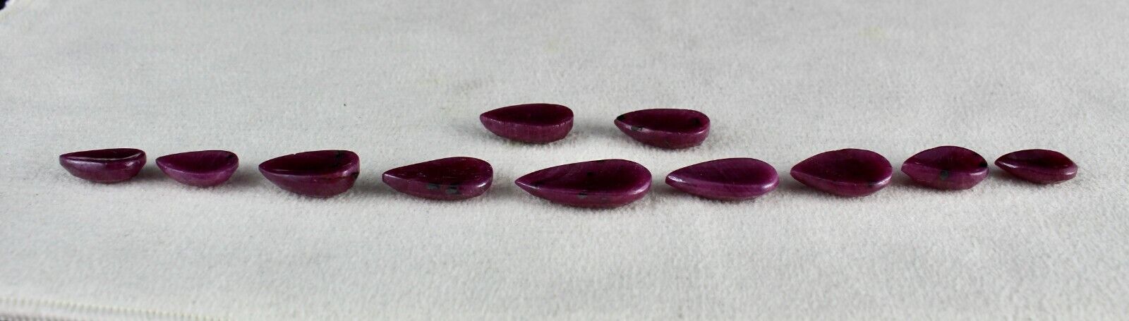 Natural Ruby Set Pear Cut 11 Pcs 69.58 Carats Untreated Gemstone Fine Designing