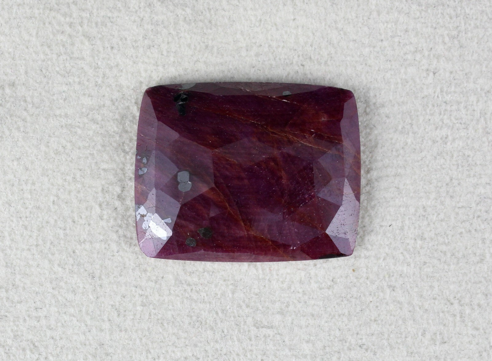 Unheated Natural Ruby 43ct Square Faceted Cabochon Gemstone Pendant Design
