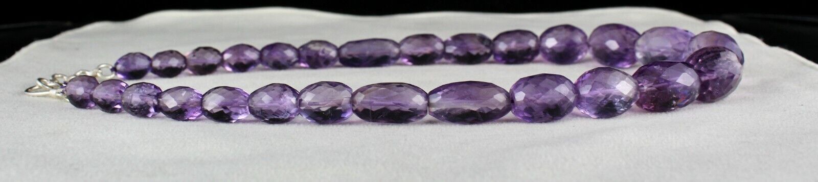 BIG NATURAL BRAZILIAN AMETHYST BEADS FACETED LONG 582 CARATS GEMSTONE NECKLACE