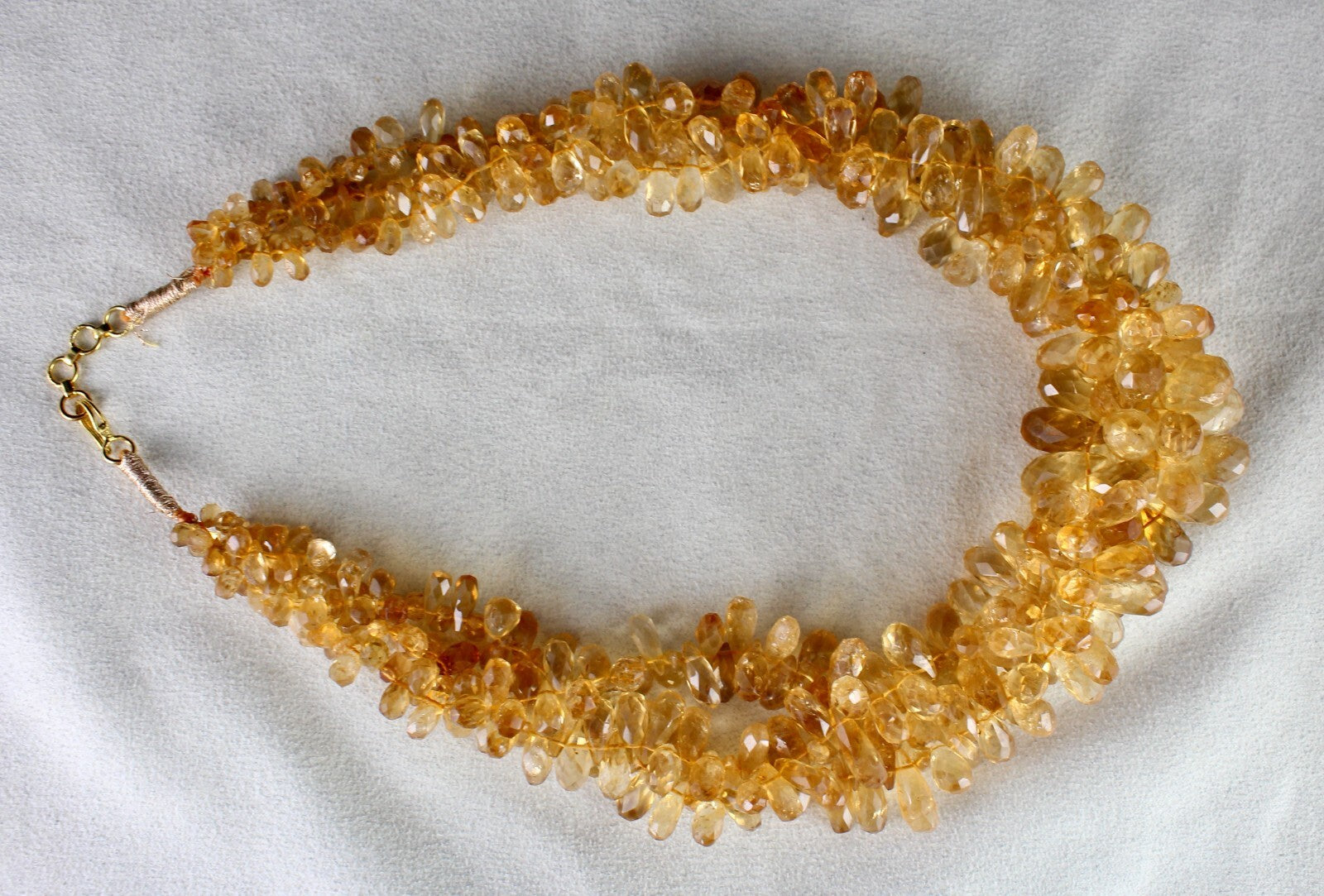 Certified Natural Citrine 827 Ct Faceted Tear Drops Gemstone Necklace Bridal