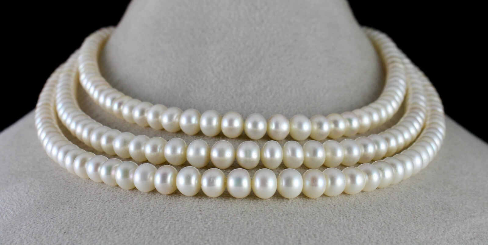 Certified Genuine Freshwater Pearl 582ct Round Beads Fashion Necklace