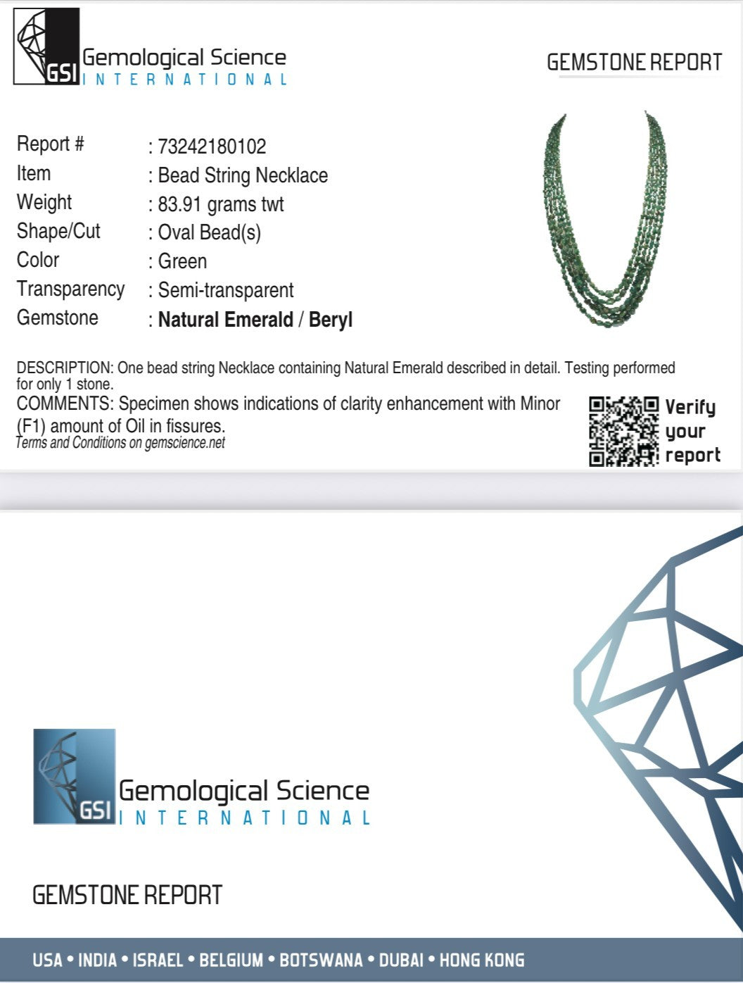 Certified Natural Old Mines Emerald 398ct Beads 5 Line Nugget Stone Necklace