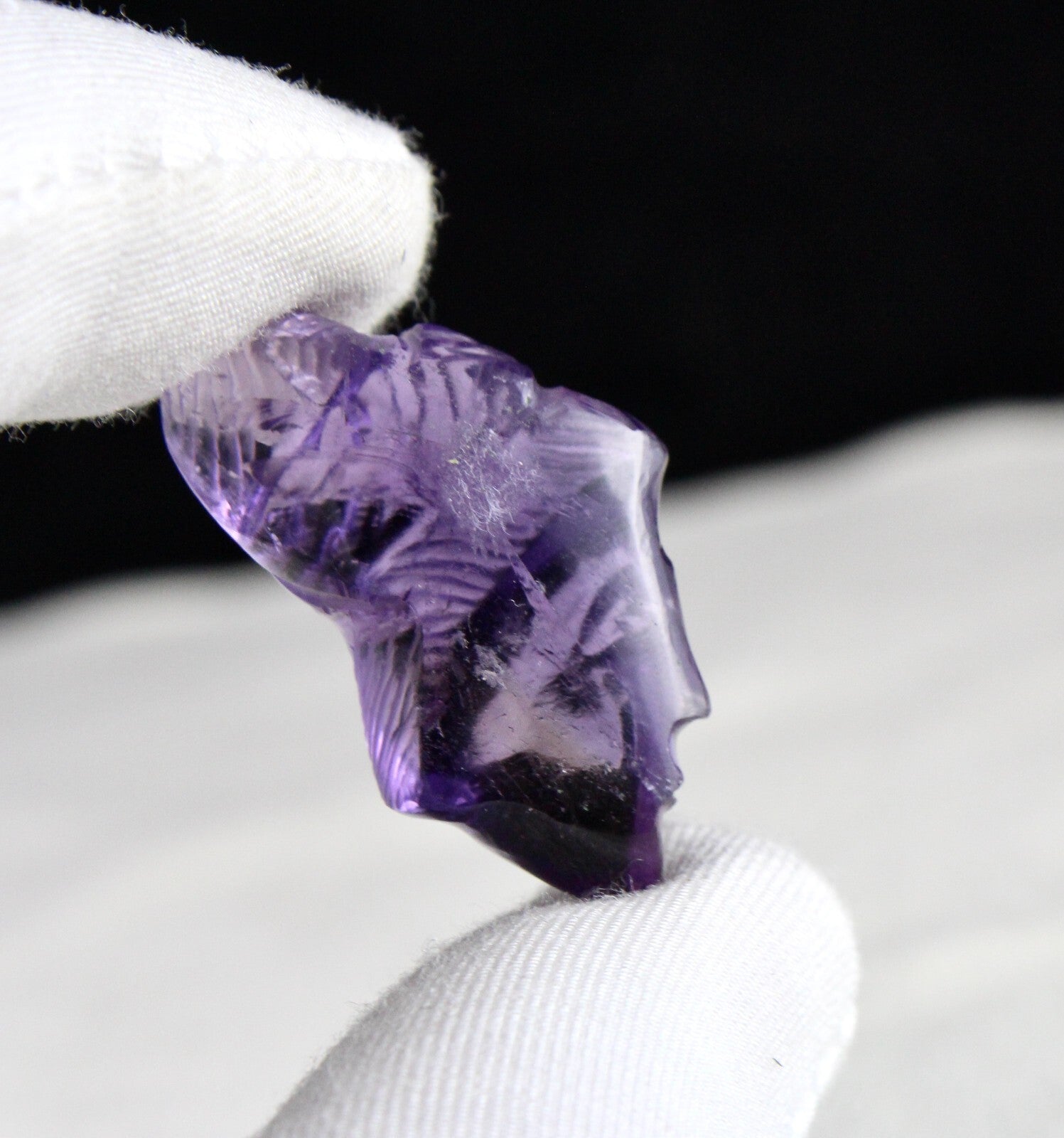 Natural Amethyst 40.95 Ct Carved Face Cabochon Gemstone Pendant Design