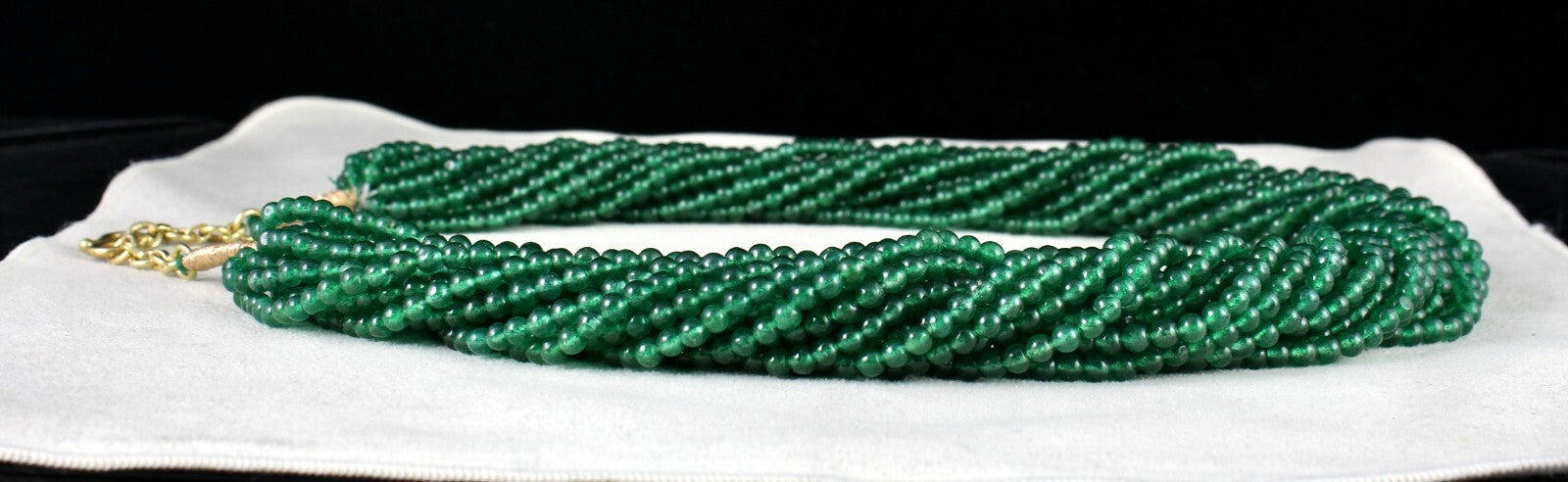 Emerald Colour Green Quartz 15l Necklace Aventurine 1175 Cts Round Beads