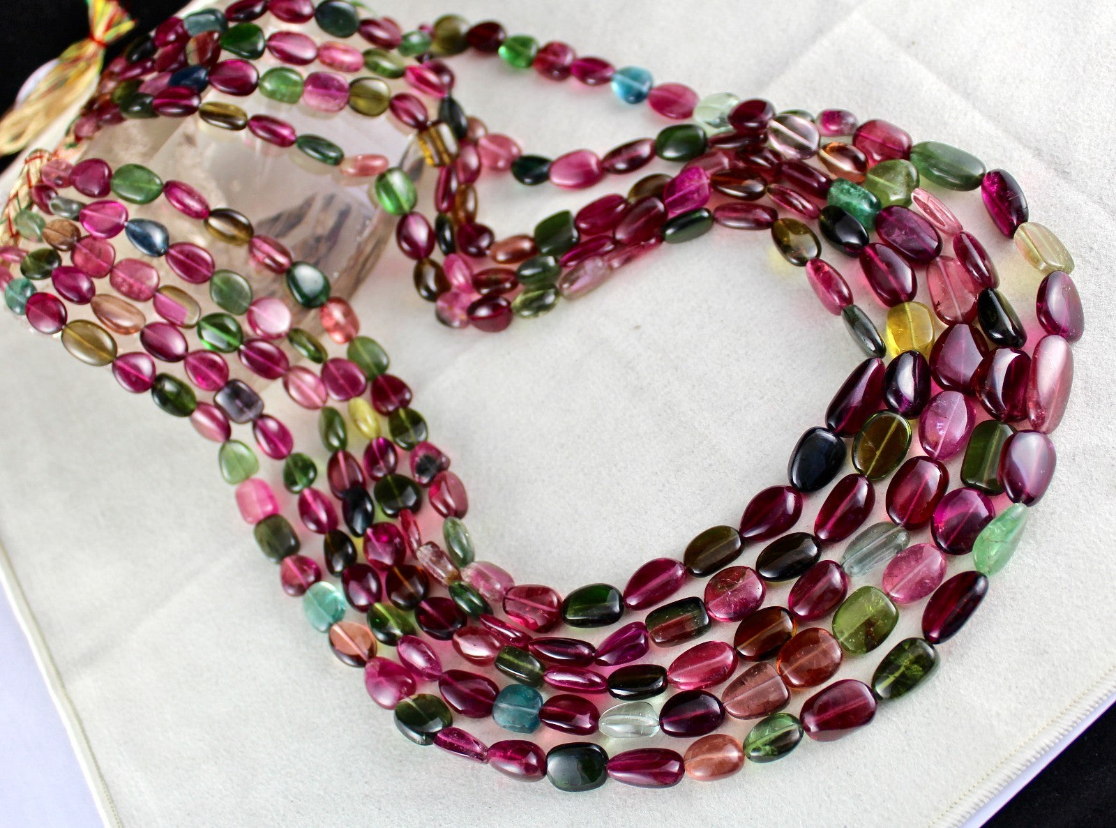 Certified Natural Watermelon Tourmaline Beads Necklace 5l 1253 Ct Gemstone Piece