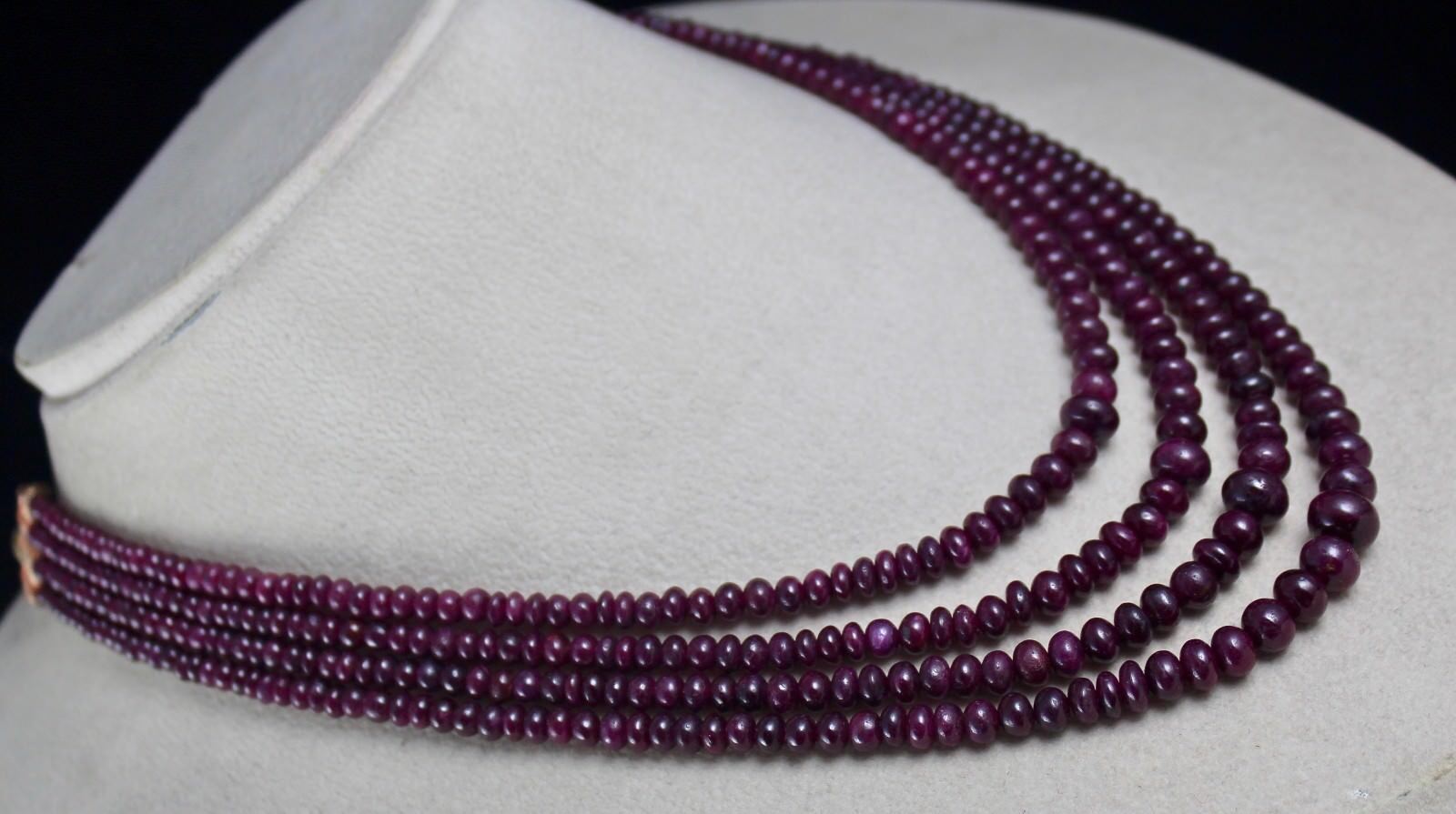 Natural Unheated Ruby Beads Round 4 L 399 Ct Red Gemstone Statement Necklace