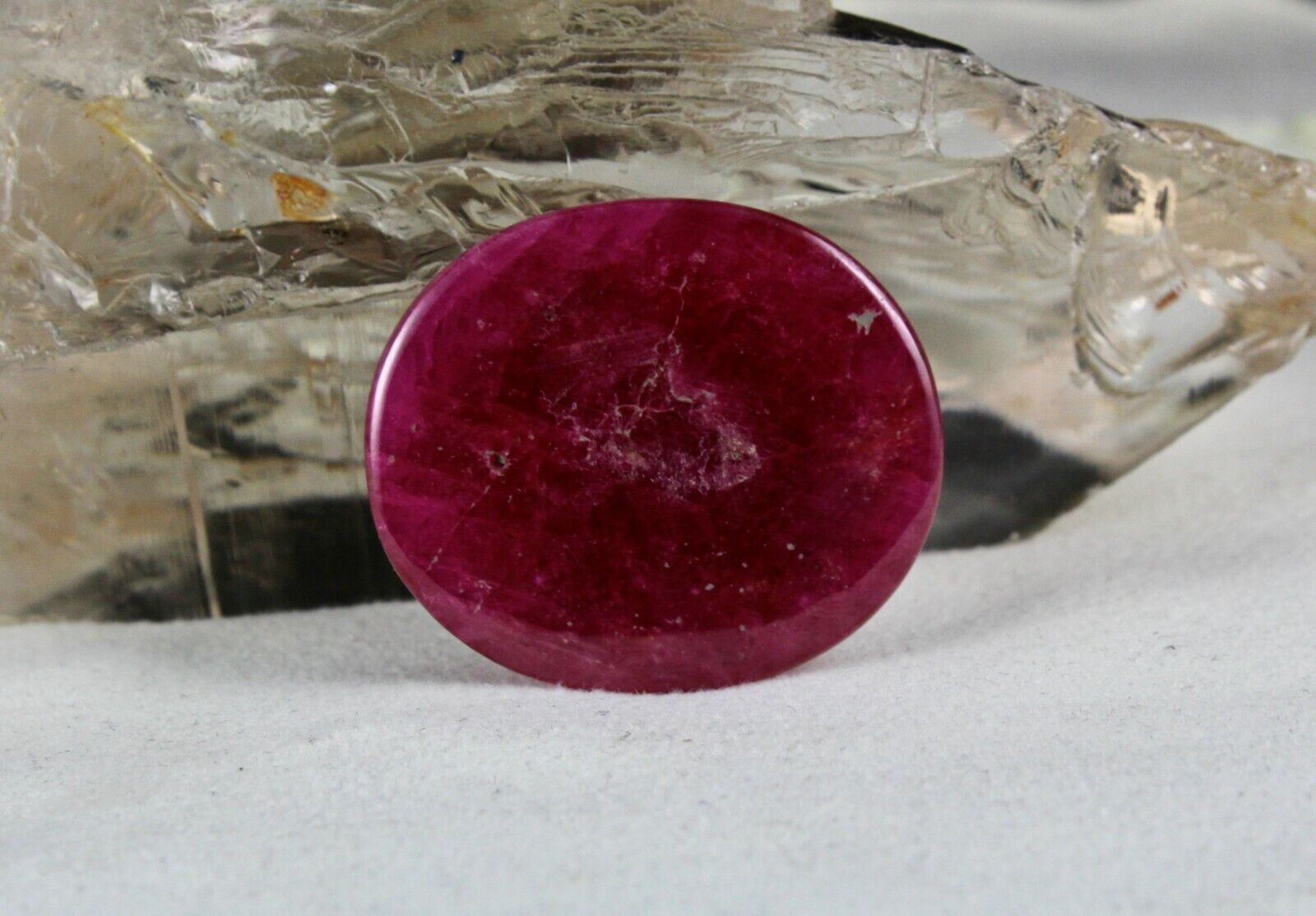 NATURAL HEATED MOZAMBIQUE RUBY OVAL CAB 37X32 MM 90 CARATS GEMSTONE RING PENDANT