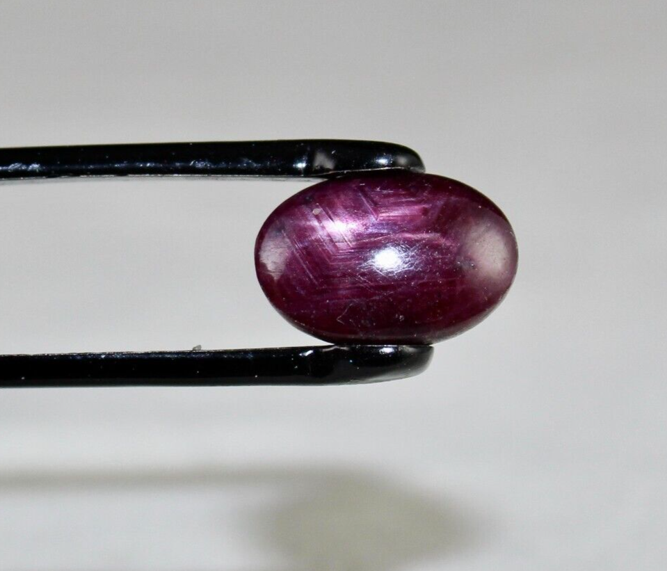 Natural 6 Line Star Ruby Oval Cabochon 7.37 Ct Loose Gemstone For Ring Pendant