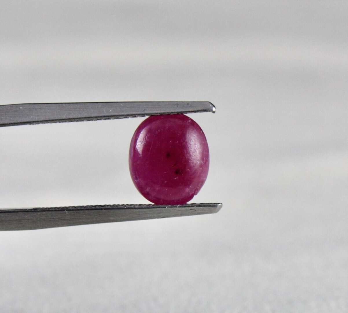 FLAT NATURAL RUBY OVAL CABOCHON 2.06 CTS LOOSE RED GEMSTONE RING PENDANT DESIGN
