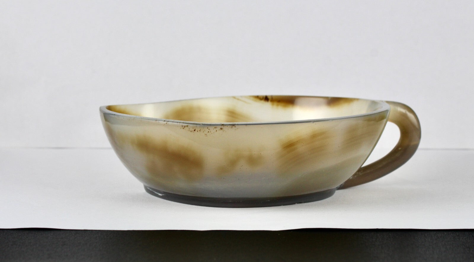 Certified Hand Crafted Chalcedony 920ct Carved Gemstone Bowl Home Decor